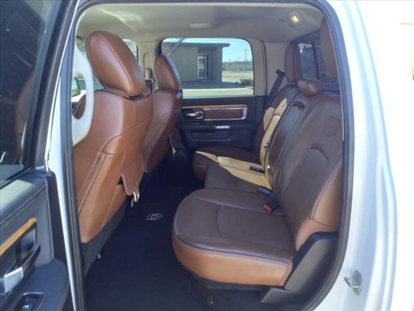 2015 Bright White Clear Coat/White Gold Clear Coat RAM 1500 Laramie Longhorn (1C6RR7PM3FS) with an 3.0L Biodiesel Turbo V6 240hp 420ft. lbs. Common Rail Direct Injection engine, 8-Speed Shiftable Automatic transmission, located at 1401 N. Hobart, Pampa, TX, 79065, (806) 665-9872, 35.549953, -100.975098 - Photo#12