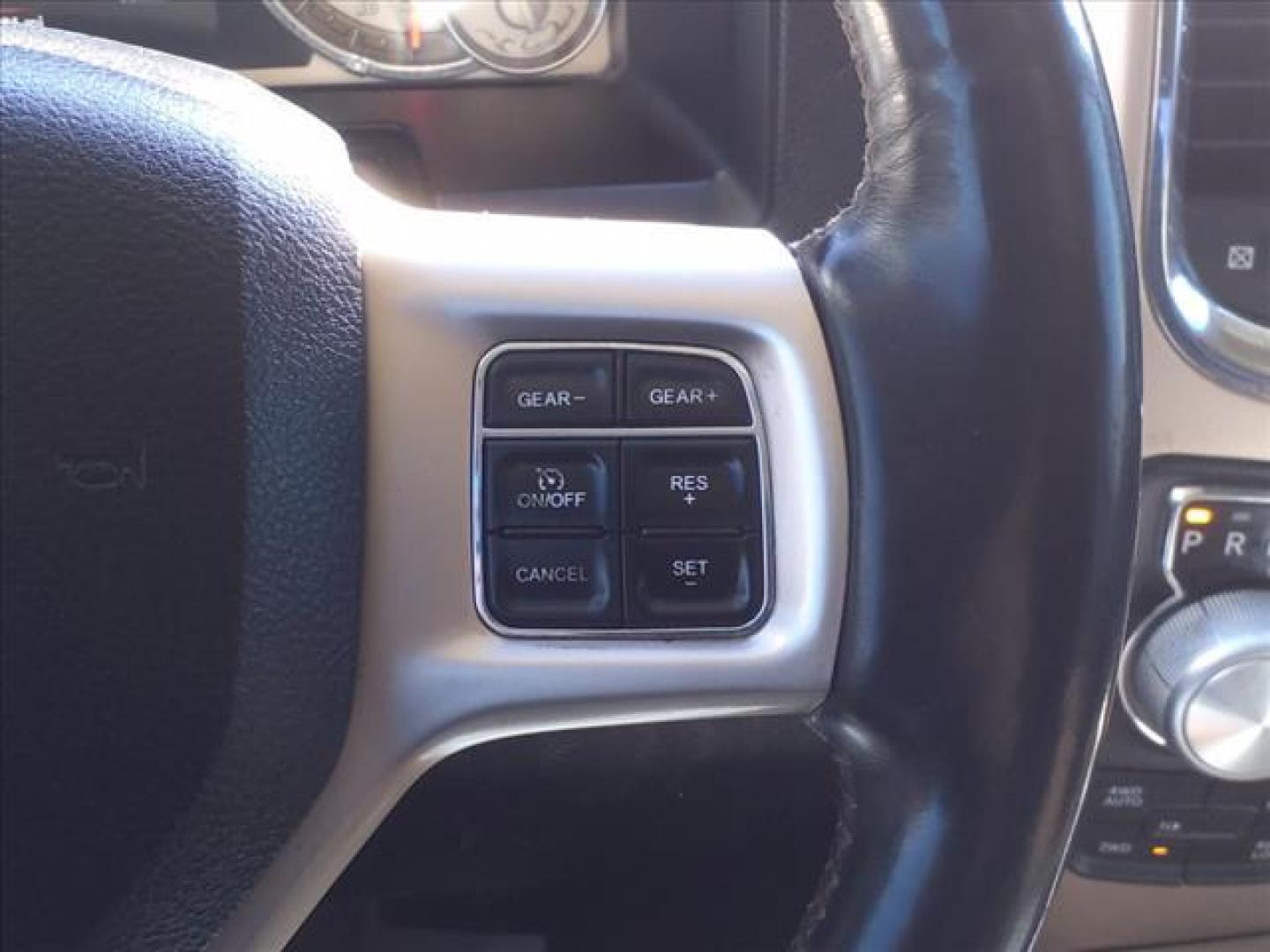 2015 Bright White Clear Coat/White Gold Clear Coat RAM 1500 Laramie Longhorn (1C6RR7PM3FS) with an 3.0L Biodiesel Turbo V6 240hp 420ft. lbs. Common Rail Direct Injection engine, 8-Speed Shiftable Automatic transmission, located at 1401 N. Hobart, Pampa, TX, 79065, (806) 665-9872, 35.549953, -100.975098 - Photo#8