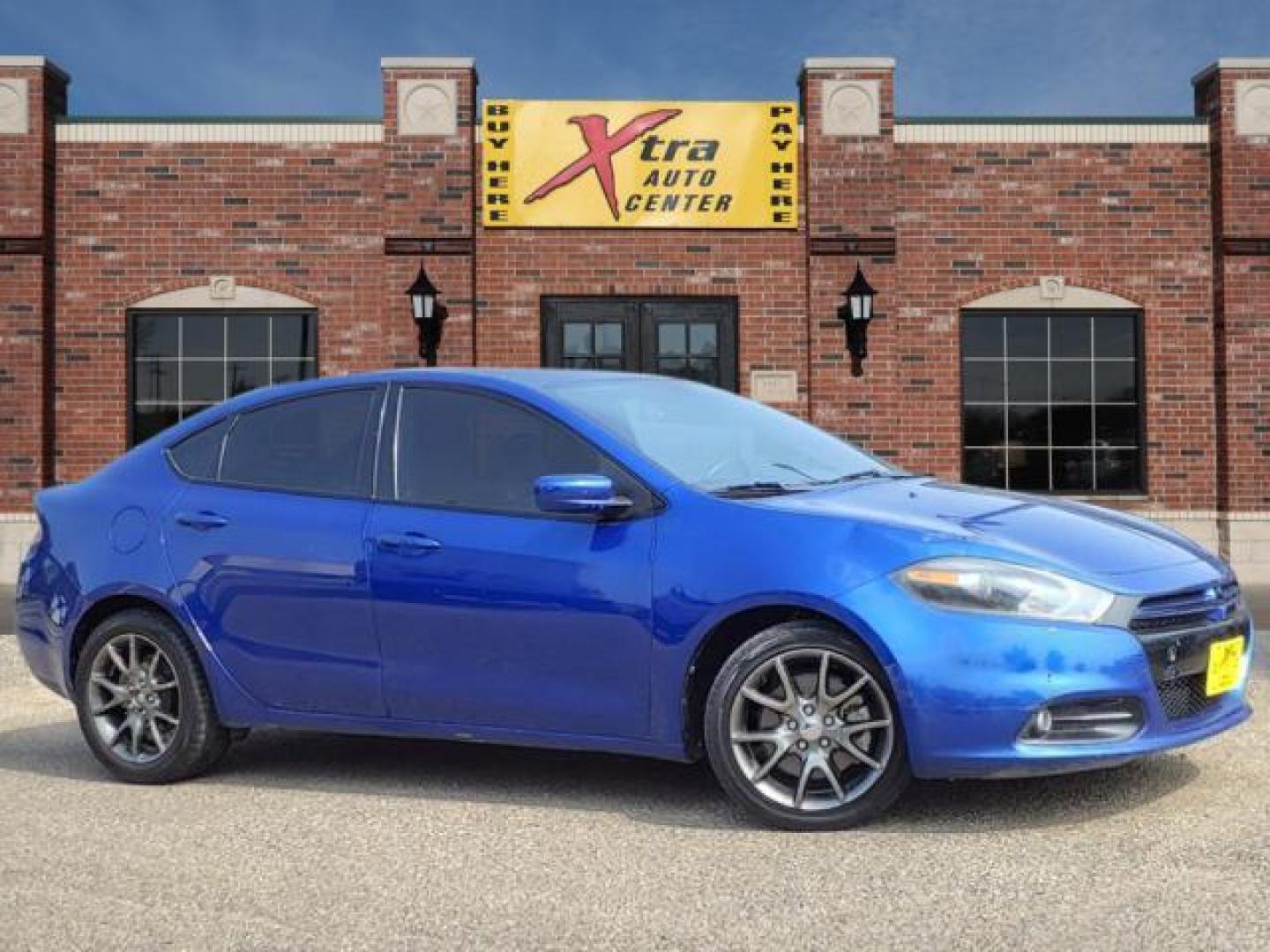 2013 Blue Streak Pearl Coat Dodge Dart Rallye (1C3CDFBA6DD) with an 2.0L Tigershark 2.0L I4 160hp 148ft. lbs. Sequential Multiport Fuel Injection engine, Automatic transmission, located at 1401 N. Hobart, Pampa, TX, 79065, (806) 665-9872, 35.549953, -100.975098 - Photo#0