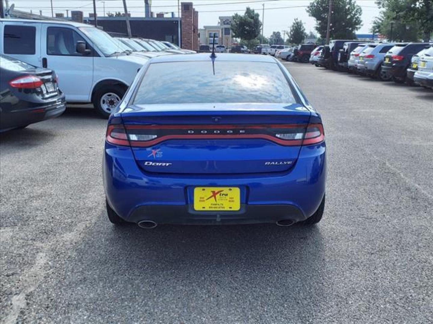 2013 Blue Streak Pearl Coat Dodge Dart Rallye (1C3CDFBA6DD) with an 2.0L Tigershark 2.0L I4 160hp 148ft. lbs. Sequential Multiport Fuel Injection engine, Automatic transmission, located at 1401 N. Hobart, Pampa, TX, 79065, (806) 665-9872, 35.549953, -100.975098 - Photo#3