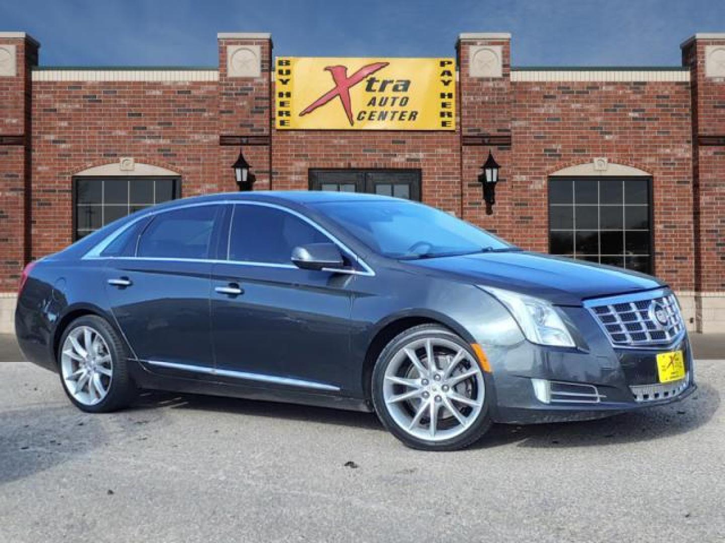 2013 Sapphire Blue Metallic Gxh Cadillac XTS Premium Collection (2G61S5S31D9) with an 3.6L 3.6L V6 304hp 264ft. lbs. Direct Injection engine, 6-Speed Shiftable Automatic transmission, located at 1401 N. Hobart, Pampa, TX, 79065, (806) 665-9872, 35.549953, -100.975098 - Photo#0