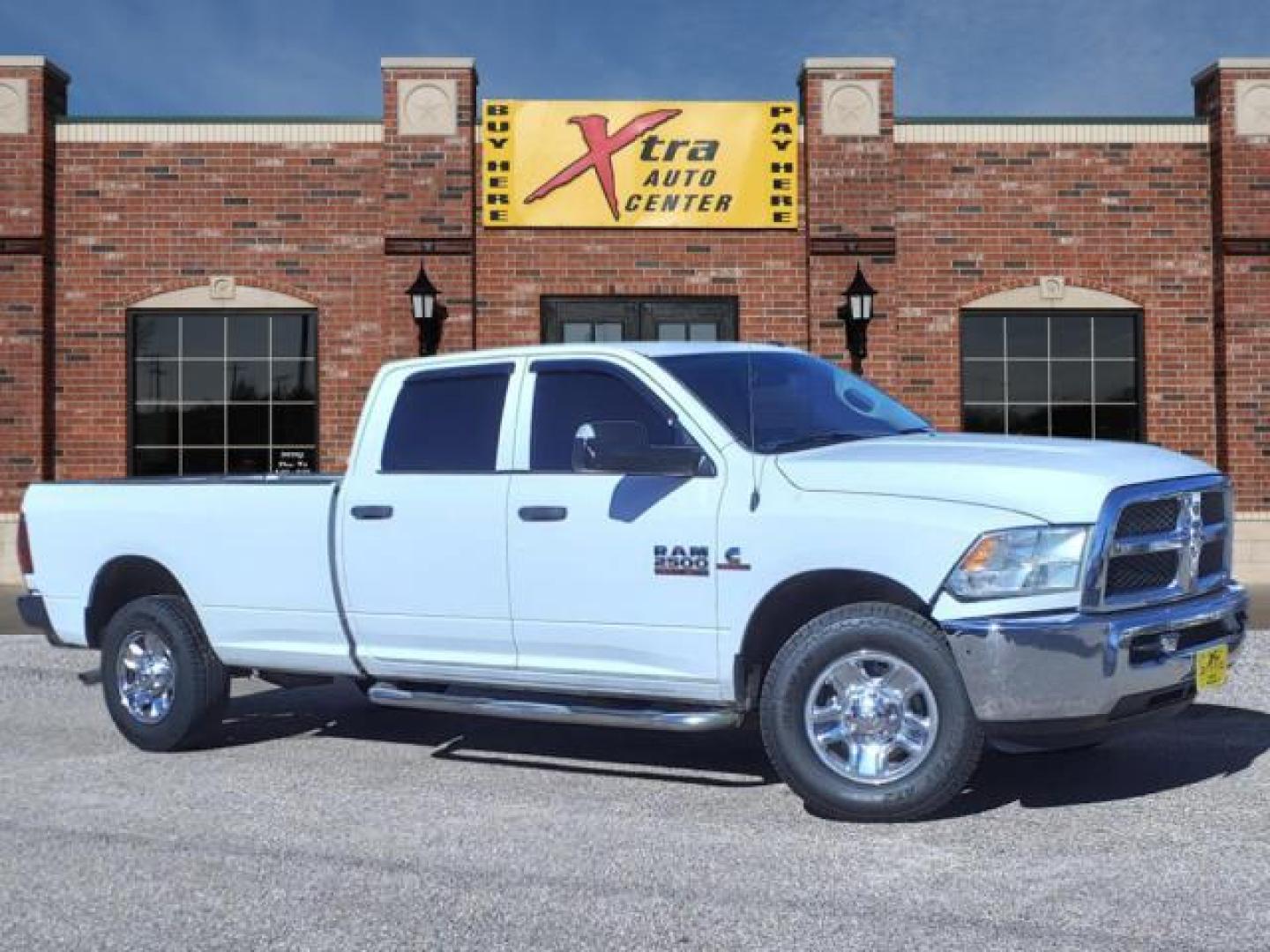 2014 Bright White Clear Coat Pw7 RAM 2500 Tradesman (3C6UR4HL5EG) with an 6.7L Cummins 6.7L Diesel Turbo I6 350hp 660ft. lbs. Common Rail Direct Injection engine, 6-Speed Shiftable Automatic transmission, located at 1401 N. Hobart, Pampa, TX, 79065, (806) 665-9872, 35.549953, -100.975098 - Photo#0