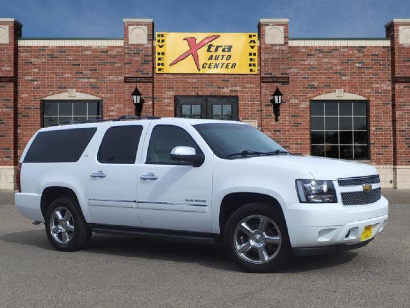 2012 Summit White Chevrolet Suburban LTZ (1GNSKKE77CR) with an 5.3L Vortec Aluminum Block 5.3L Flex Fuel V8 320hp 335ft. lbs. Sequential-Port F.I. engine, 6-Speed Shiftable Automatic transmission, located at 1401 N. Hobart, Pampa, TX, 79065, (806) 665-9872, 35.549953, -100.975098 - Photo#0