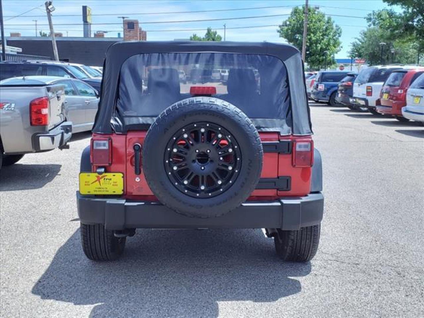 2011 Flame Red Clear Coat Jeep Wrangler Sport (1J4AA2D10BL) with an 3.8L 3.8L V6 202hp 237ft. lbs. Sequential Multiport Fuel Injection engine, 6-Speed Manual transmission, located at 1401 N. Hobart, Pampa, TX, 79065, (806) 665-9872, 35.549953, -100.975098 - Photo#3