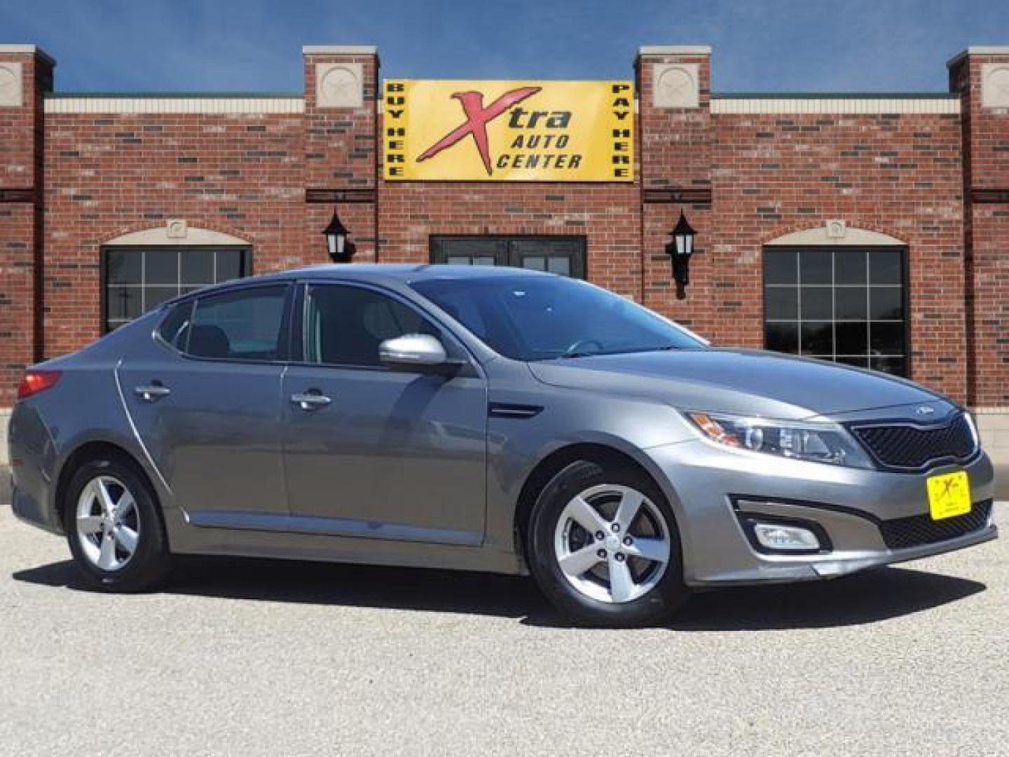 2015 Titanium Kia Optima LX (5XXGM4A73FG) with an 2.4L 2.4L I4 192hp 181ft. lbs. Direct Injection engine, 6-Speed Shiftable Automatic transmission, located at 1401 N. Hobart, Pampa, TX, 79065, (806) 665-9872, 35.549953, -100.975098 - Photo#0