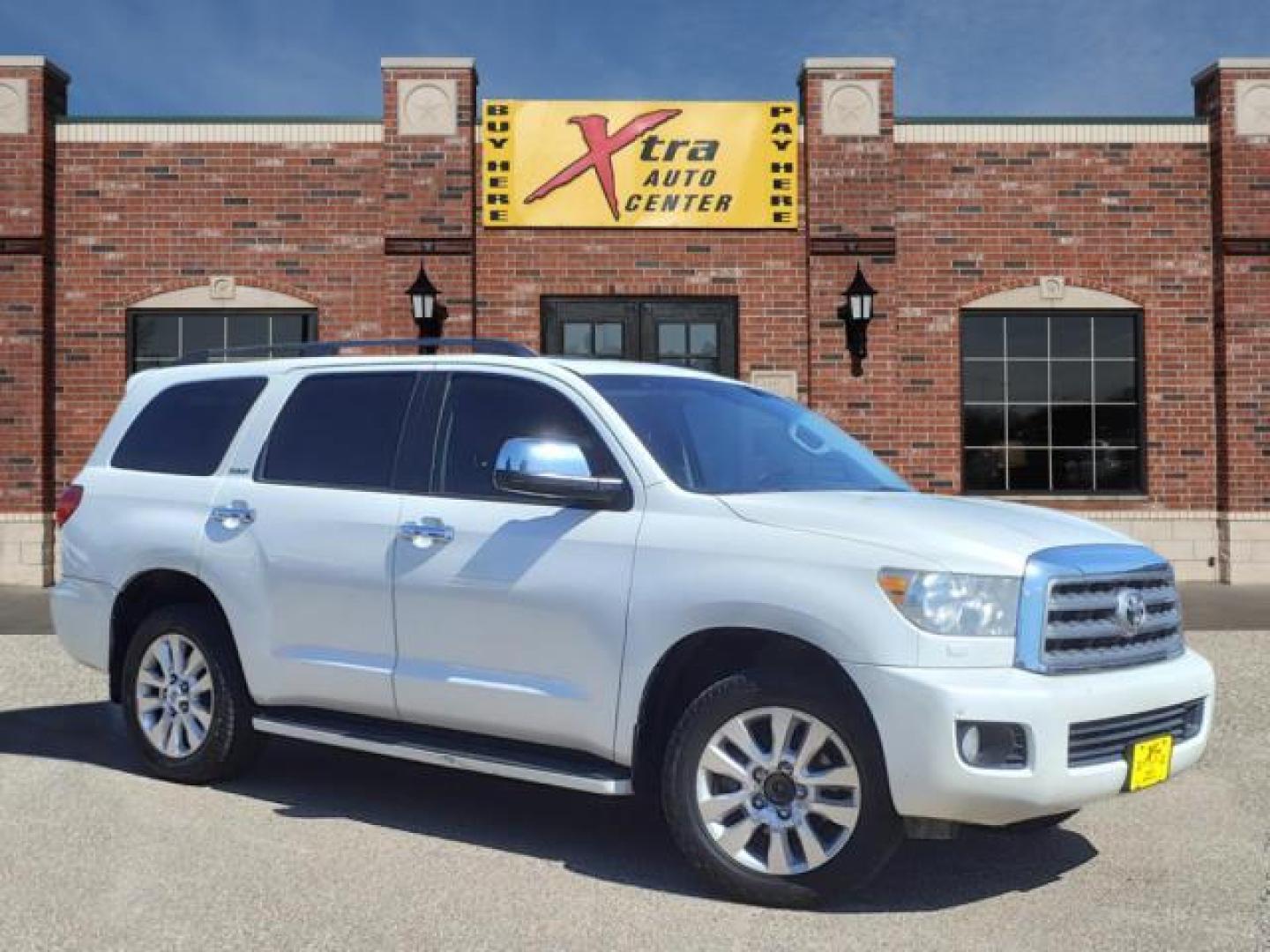 2013 Blizzard Pearl Toyota Sequoia Platinum (5TDYY5G19DS) with an 5.7L 5.7L V8 381hp 401ft. lbs. Sequential Electronic Fuel Injection engine, 6-Speed Shiftable Automatic transmission, located at 1401 N. Hobart, Pampa, TX, 79065, (806) 665-9872, 35.549953, -100.975098 - Photo#0