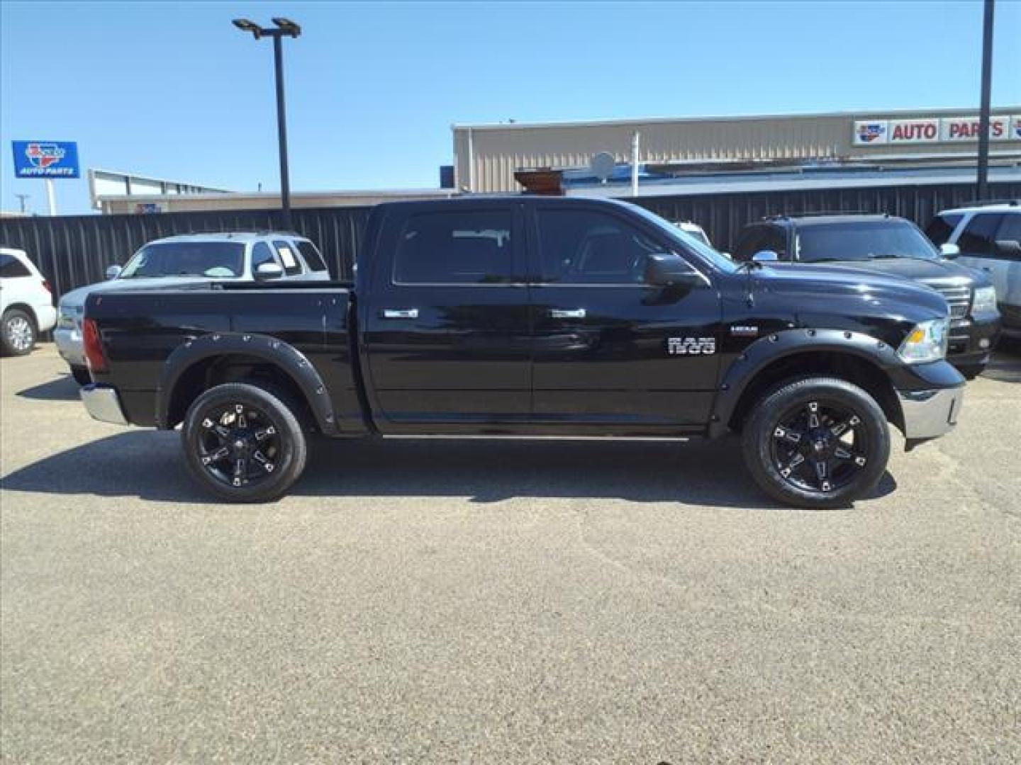 2014 Black Clear Coat RAM 1500 Big Horn (1C6RR7LT1ES) with an 5.7L HEMI 5.7L V8 395hp 407ft. lbs. Sequential Multiport Fuel Injection engine, 8-Speed Shiftable Automatic transmission, located at 1401 N. Hobart, Pampa, TX, 79065, (806) 665-9872, 35.549953, -100.975098 - Photo#2