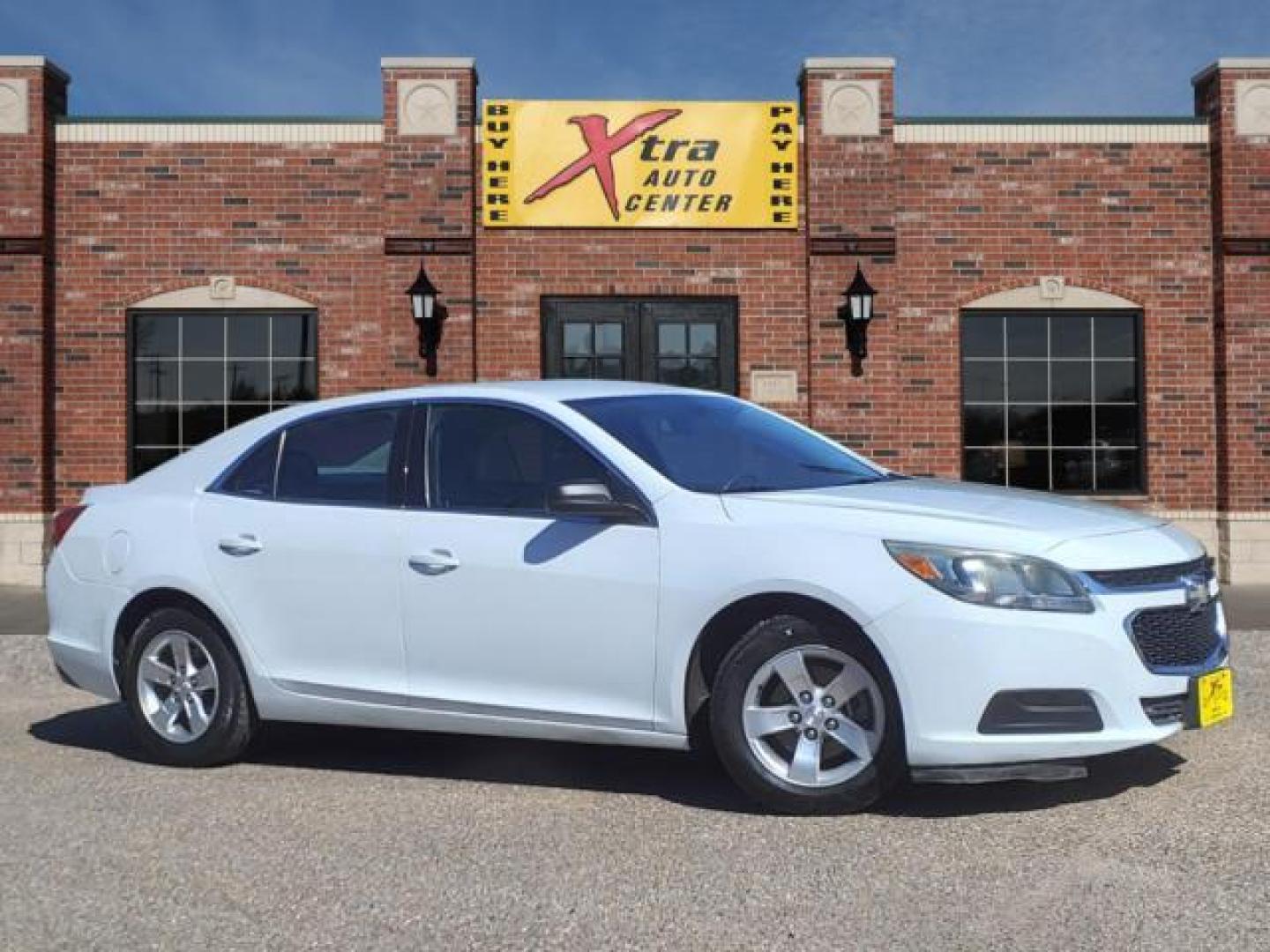 2015 Summit White Chevrolet Malibu LS Fleet (1G11A5SL6FF) with an 2.5L Ecotec 2.5L I4 196hp 191ft. lbs. Direct Injection engine, 6-Speed Shiftable Automatic w/Overdrive transmission, located at 1401 N. Hobart, Pampa, TX, 79065, (806) 665-9872, 35.549953, -100.975098 - Photo#0