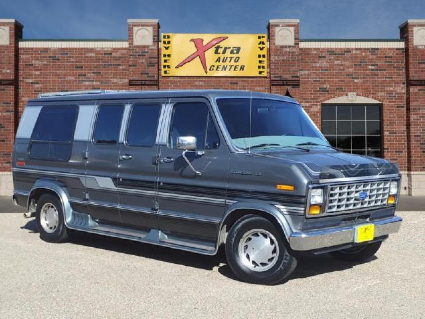 1990 Gray Ford E-150 Bivouac (1FDEE14H6LH) with an 8 Cylinder Fuel Injected engine, Automatic transmission, located at 1401 N. Hobart, Pampa, TX, 79065, (806) 665-9872, 35.549953, -100.975098 - Photo#0