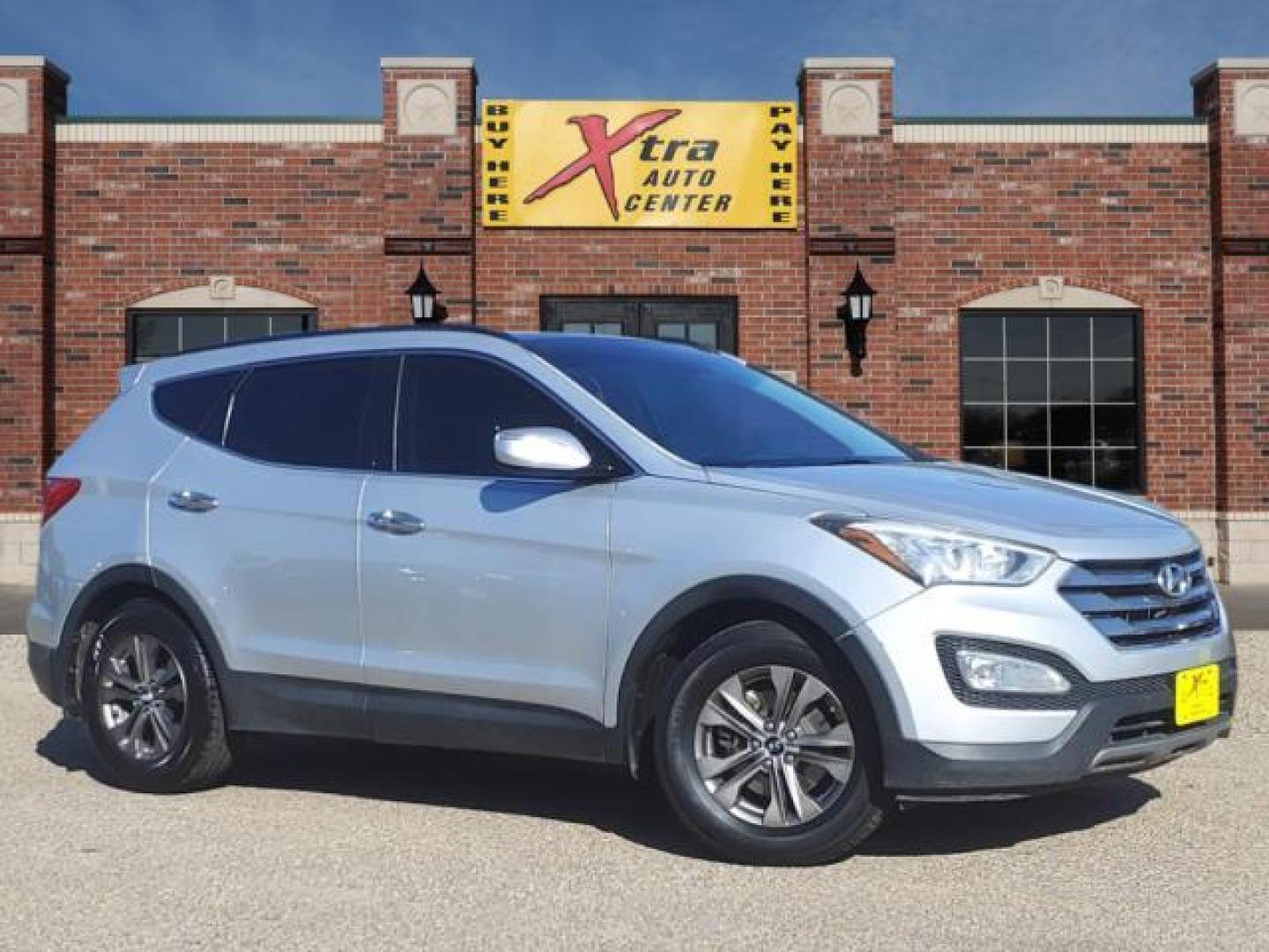 2014 Moonstone Silver Hyundai SANTA FE Sport 2.4L (5XYZU3LB3EG) with an 2.4L 2.4L I4 190hp 181ft. lbs. Direct Injection engine, 6-Speed Shiftable Automatic transmission, located at 1401 N. Hobart, Pampa, TX, 79065, (806) 665-9872, 35.549953, -100.975098 - Photo#0