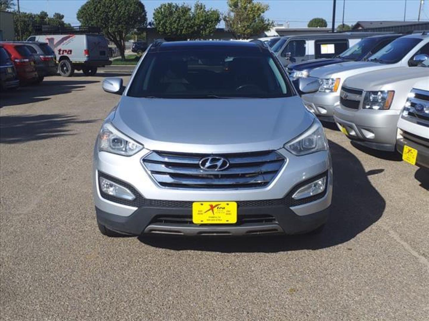 2014 Moonstone Silver Hyundai SANTA FE Sport 2.4L (5XYZU3LB3EG) with an 2.4L 2.4L I4 190hp 181ft. lbs. Direct Injection engine, 6-Speed Shiftable Automatic transmission, located at 1401 N. Hobart, Pampa, TX, 79065, (806) 665-9872, 35.549953, -100.975098 - Photo#1