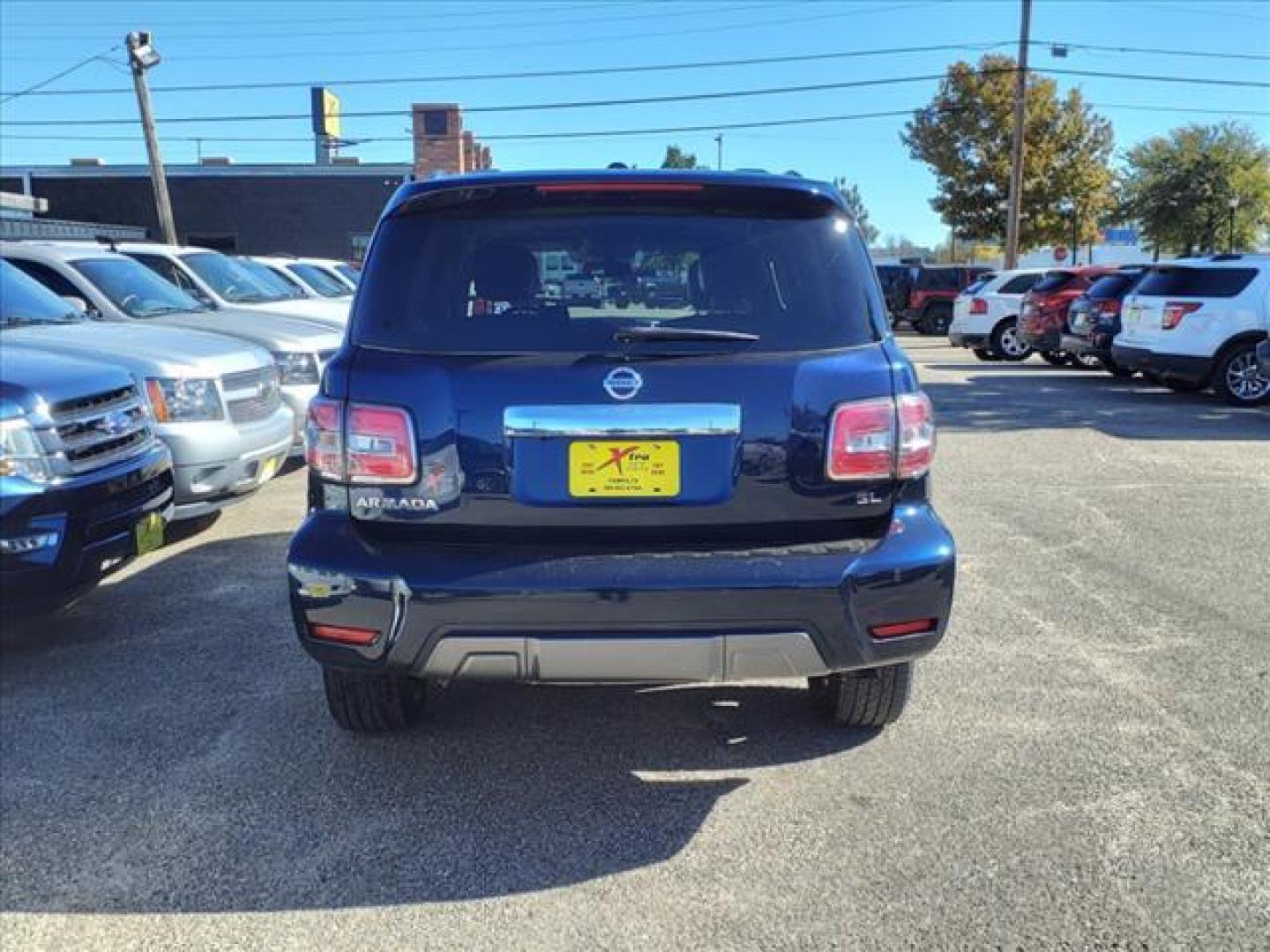 2019 Hermosa Blue Pearl Bw5 Nissan Armada SL (JN8AY2ND6K9) with an 5.6L 5.6L V8 390hp 394ft. lbs. Direct Injection engine, 7-Speed Shiftable Automatic transmission, located at 1401 N. Hobart, Pampa, TX, 79065, (806) 665-9872, 35.549953, -100.975098 - Photo#3