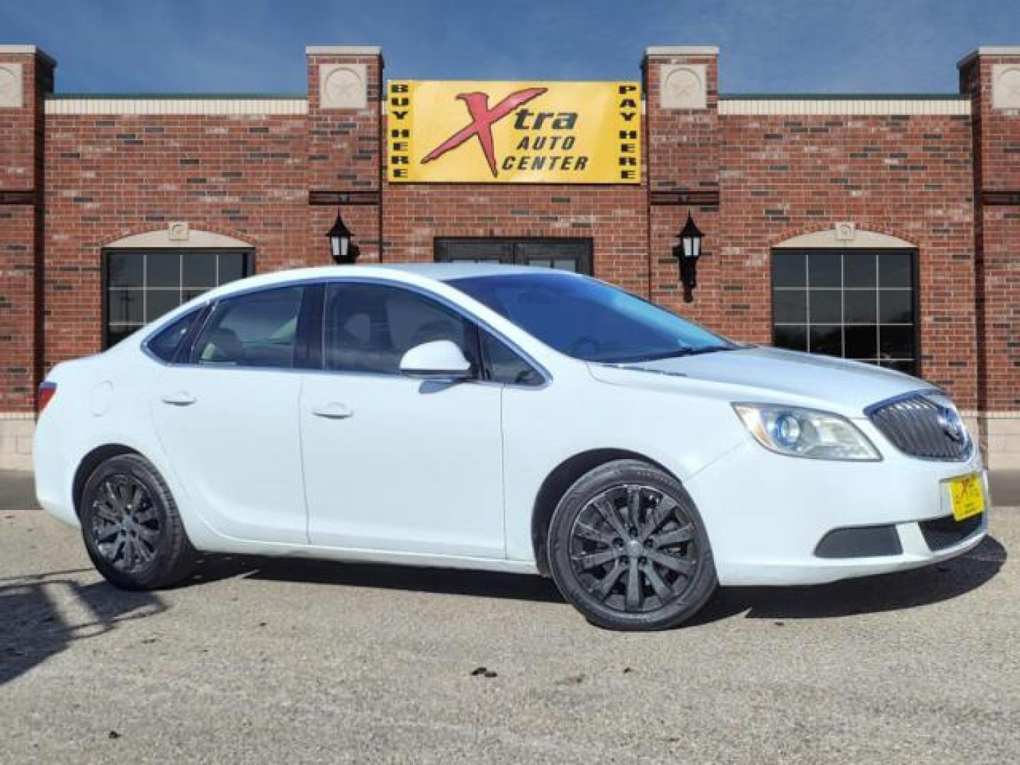 2016 Summit White Gaz Buick Verano Base (1G4PP5SK7G4) with an 2.4L Ecotec 2.4L Flex Fuel I4 180hp 171ft. lbs. Direct Injection engine, 6-Speed Shiftable Automatic w/Overdrive transmission, located at 1401 N. Hobart, Pampa, TX, 79065, (806) 665-9872, 35.549953, -100.975098 - Photo#0