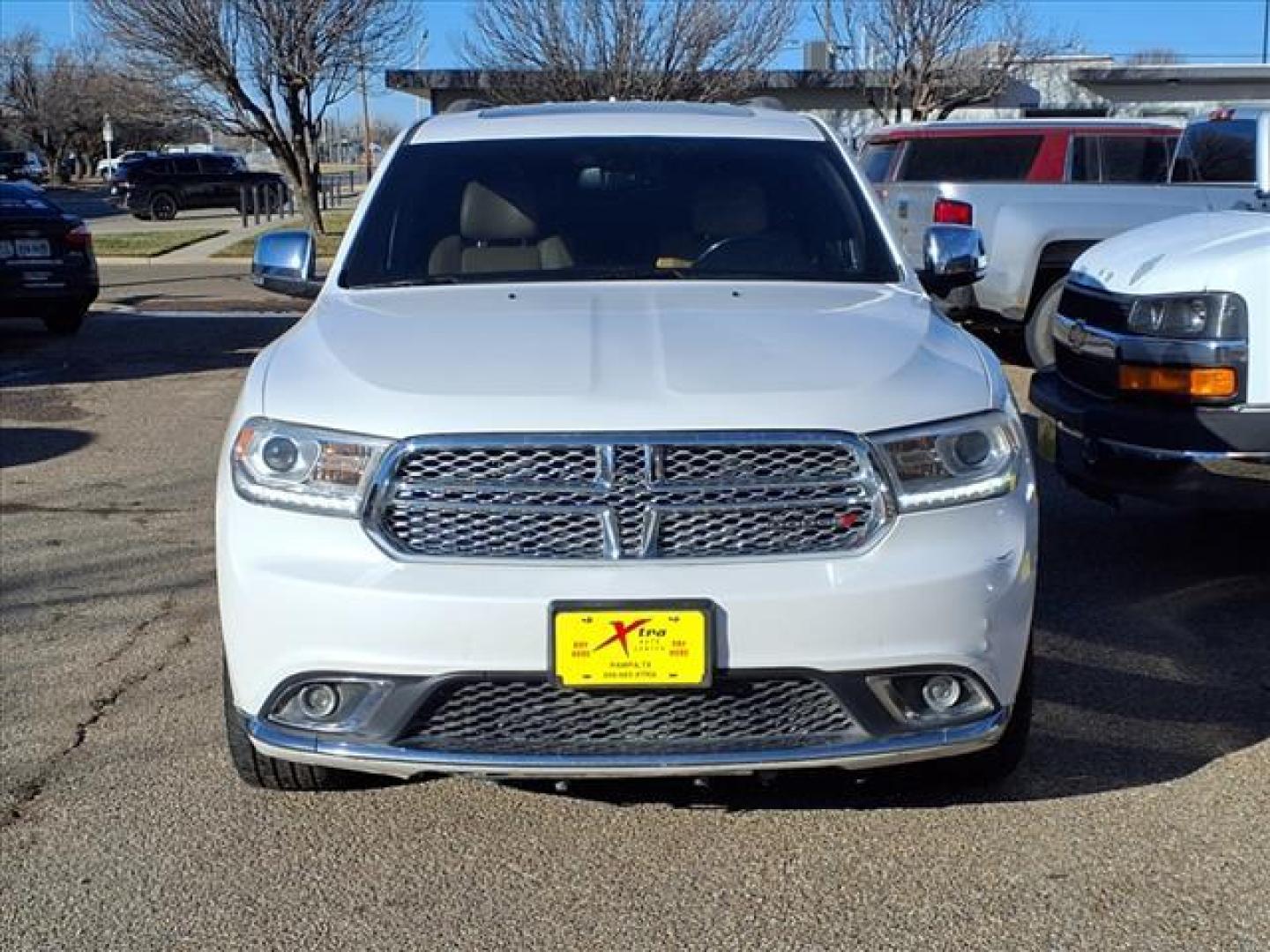 2016 Ivory White Tri-Coat Pearl Pwd Dodge Durango Citadel Anodized Platinum (1C4RDHEG5GC) with an 3.6L Pentastar 3.6L V6 295hp 260ft. lbs. Sequential Multiport Fuel Injection engine, 8-Speed Shiftable Automatic transmission, located at 1401 N. Hobart, Pampa, TX, 79065, (806) 665-9872, 35.549953, -100.975098 - Photo#1