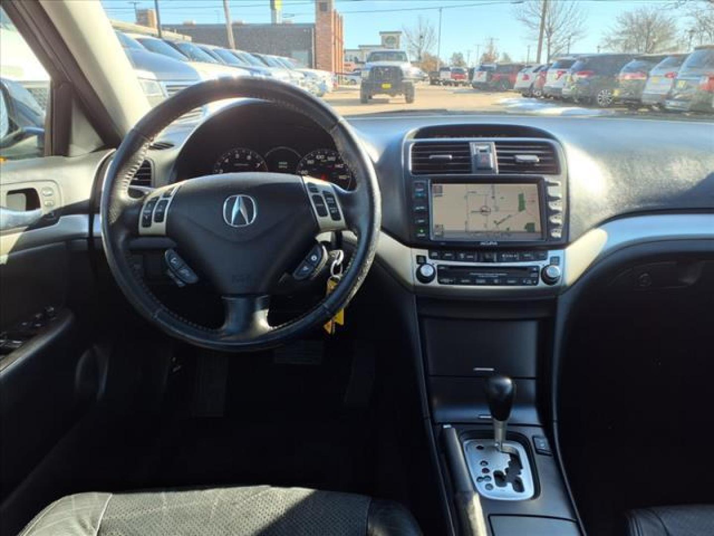 2006 Carbon Gray Pearl Nh-658p Acura TSX w/Navi (JH4CL96986C) with an 2.4L 2L NA I4 double overhead cam (DOHC) 16V Fuel Injected engine, 5-Speed Shiftable Automatic transmission, located at 1401 N. Hobart, Pampa, TX, 79065, (806) 665-9872, 35.549953, -100.975098 - Photo#11