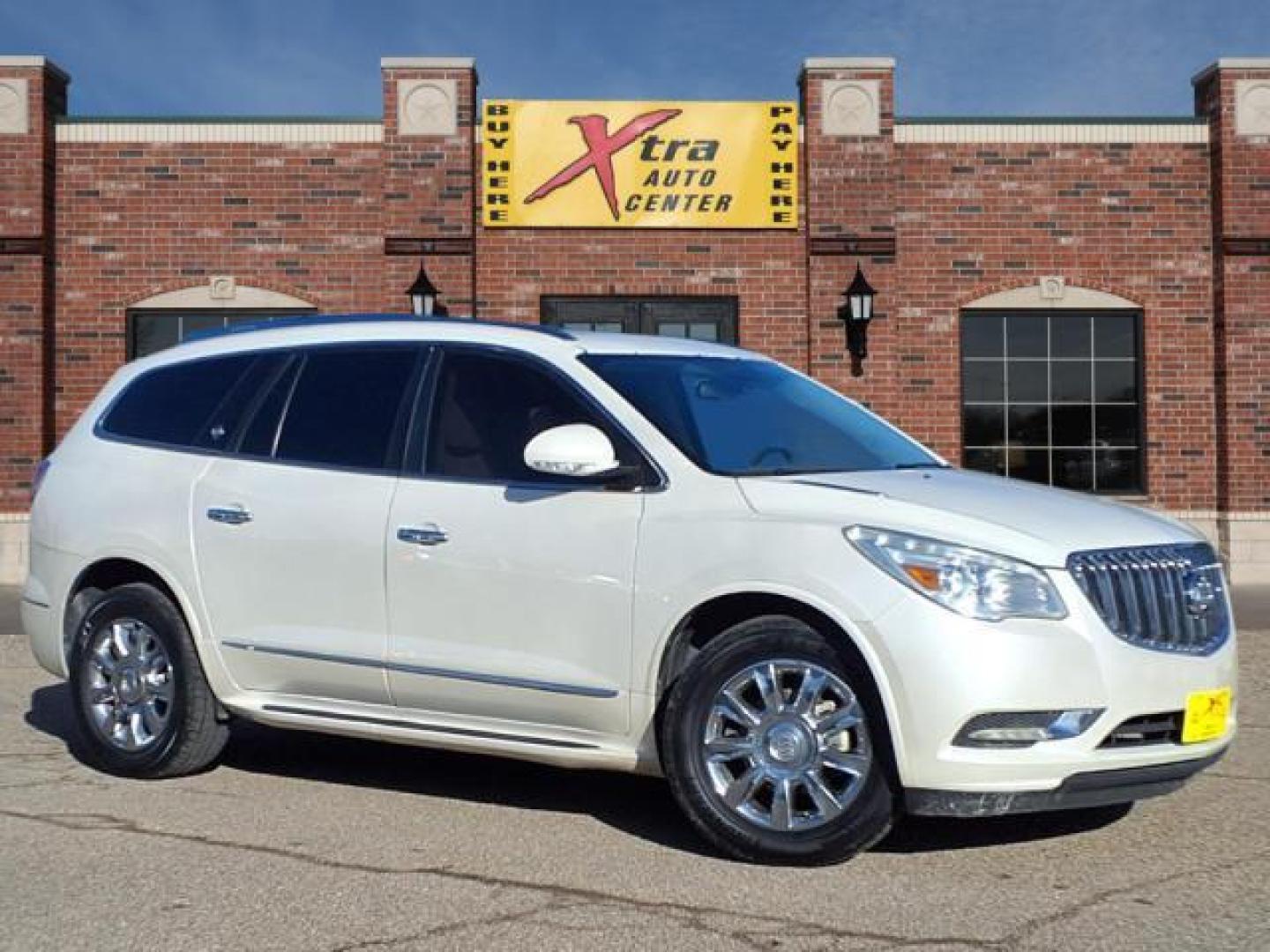 2013 White Buick Enclave Premium (5GAKRDKD1DJ) with an 3.6L 6 Cylinder Fuel Injected engine, Automatic transmission, located at 1401 N. Hobart, Pampa, TX, 79065, (806) 665-9872, 35.549953, -100.975098 - Photo#0