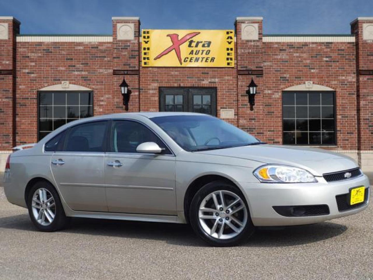 2012 Gold Mist Metallic Chevrolet Impala LTZ (2G1WC5E35C1) with an 3.6L 3.6L Flex Fuel V6 300hp 262ft. lbs. Direct Injection engine, 6-Speed Shiftable Automatic w/Overdrive transmission, located at 1401 N. Hobart, Pampa, TX, 79065, (806) 665-9872, 35.549953, -100.975098 - Photo#0