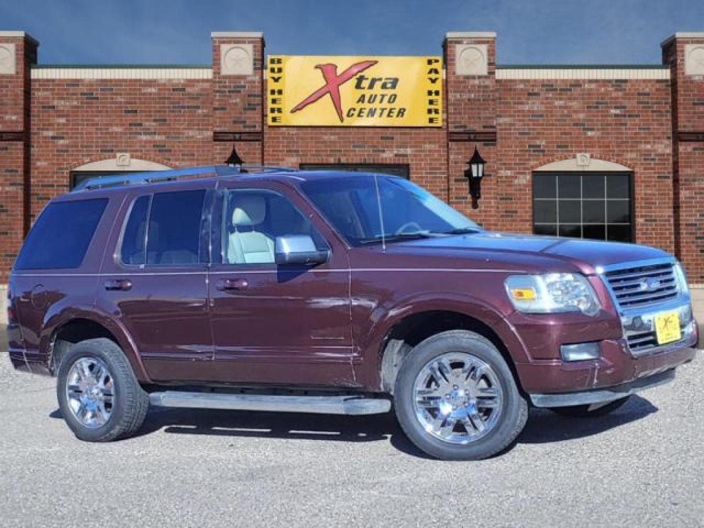 2006 Dark Cherry Clearcoat Metallic Hh Ford Explorer Limited (1FMEU65856U) with an 4.6L 4L NA V8 single overhead cam (SOHC) 24V Fuel Injected engine, 6-Speed Automatic transmission, located at 1401 N. Hobart, Pampa, TX, 79065, (806) 665-9872, 35.549953, -100.975098 - Photo#0