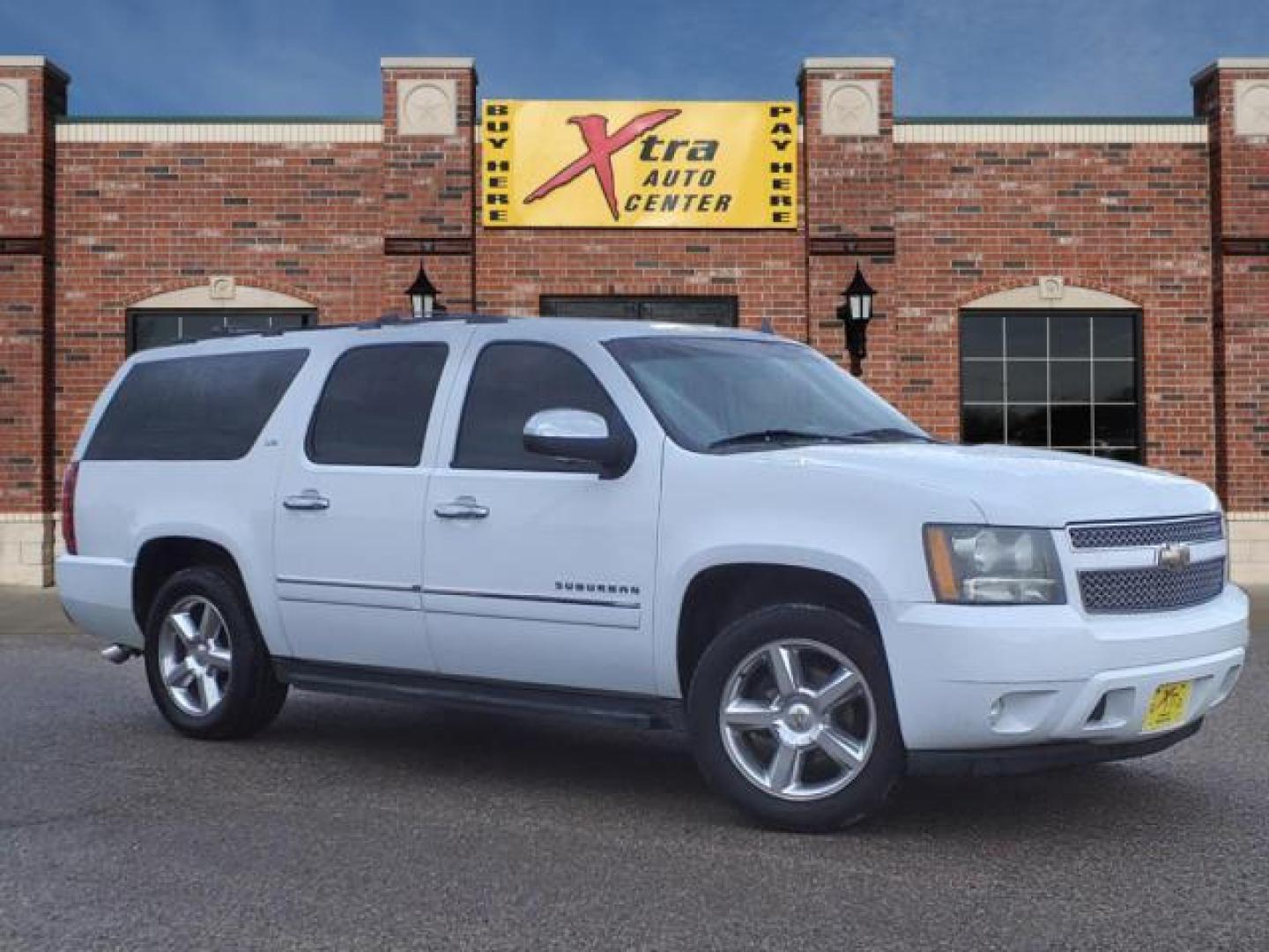 2011 Summit White Chevrolet Suburban LTZ (1GNSCKE0XBR) with an 5.3L Vortec Iron Block 5.3L Flex Fuel V8 320hp 335ft. lbs. Sequential-Port F.I. engine, 6-Speed Shiftable Automatic transmission, located at 1401 N. Hobart, Pampa, TX, 79065, (806) 665-9872, 35.549953, -100.975098 - Photo#0