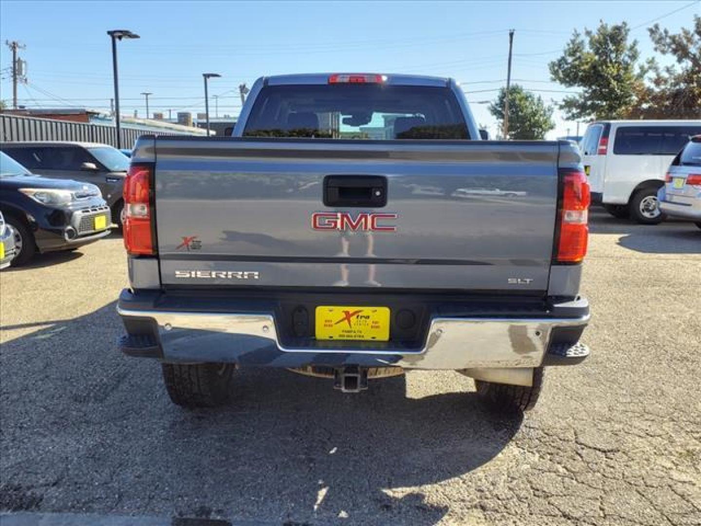 2016 Light Steel Gray Metallic GMC Sierra 2500HD SLT (1GT12TE85GF) with an 6.6L Duramax 6.6L Diesel Turbo V8 397hp 765ft. lbs. Common Rail Direct Injection engine, Allison 1000 6-Speed Shiftable Automatic transmission, located at 1401 N. Hobart, Pampa, TX, 79065, (806) 665-9872, 35.549953, -100.975098 - Photo#3