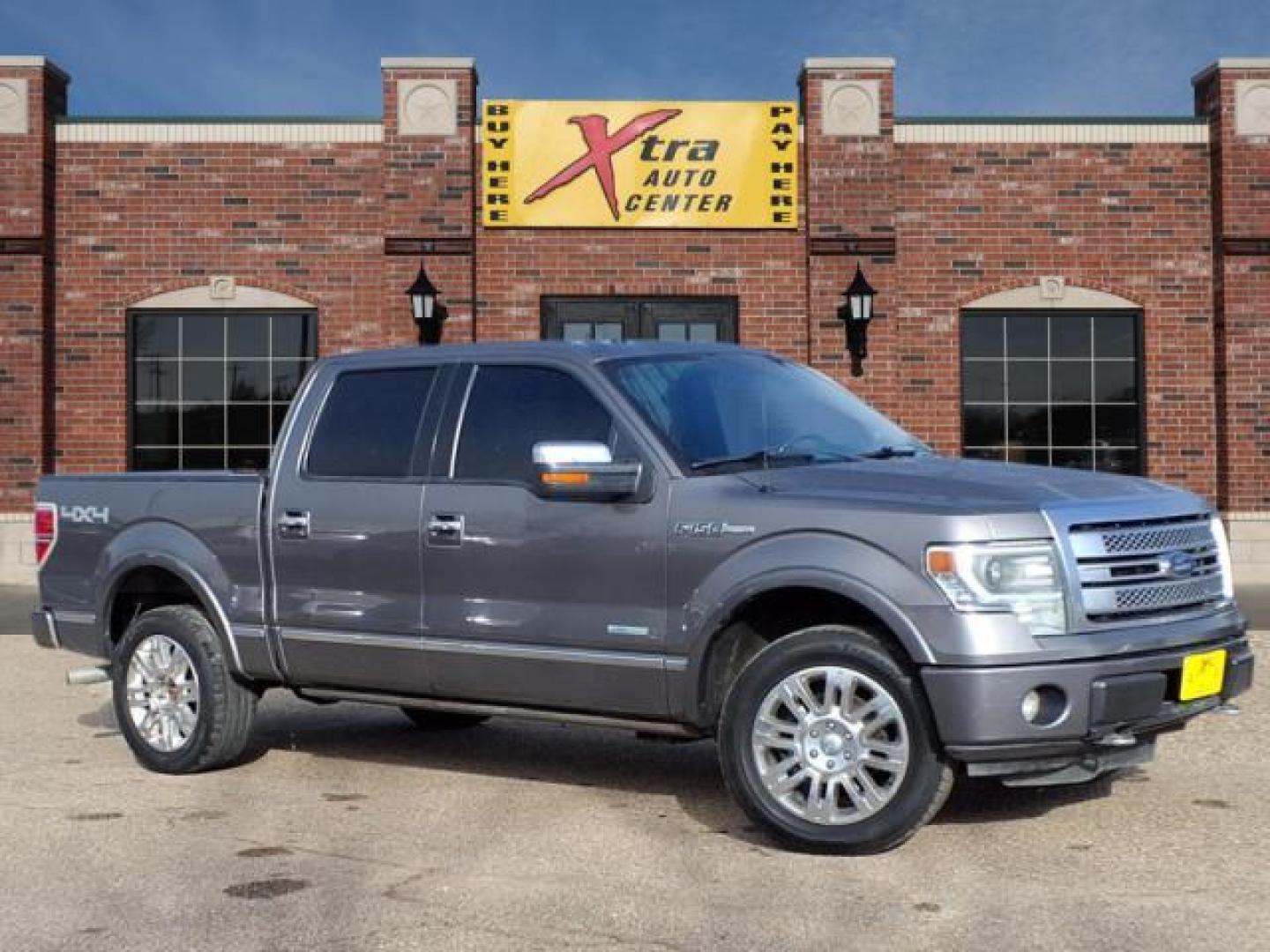 2013 Sterling Gray Metallic Uj Ford F-150 Platinum (1FTFW1ET7DF) with an 3.5L EcoBoost 3.5L Twin Turbo V6 365hp 420ft. lbs. Direct Injection engine, 6-Speed Shiftable Automatic transmission, located at 1401 N. Hobart, Pampa, TX, 79065, (806) 665-9872, 35.549953, -100.975098 - Photo#0